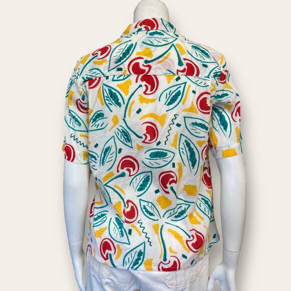 Lloyd Williams petite, cherry shirt, with yellow markings, size 8, 100% cotton - Picture 3 of 6